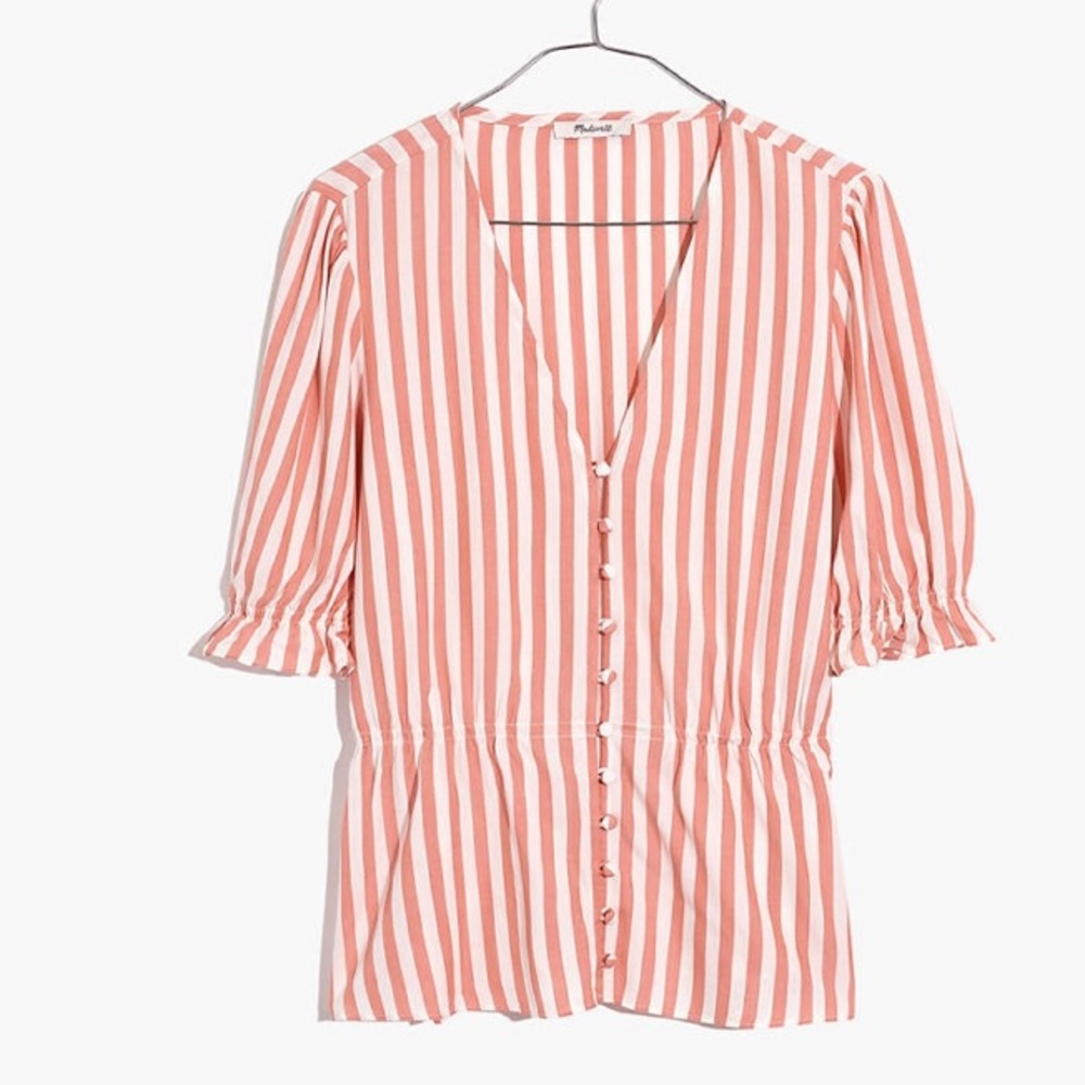 NWT Madewell V-Neck Peplum Popover Top